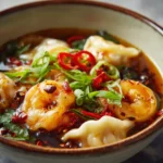 spicy shrimp dumpling noodle bowl recipe