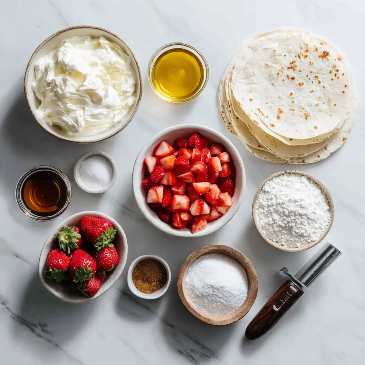 Strawberry Cheesecake Chimichangas Ingredients
