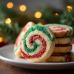 Christmas pinwheel cookies recipe with red and green swirls