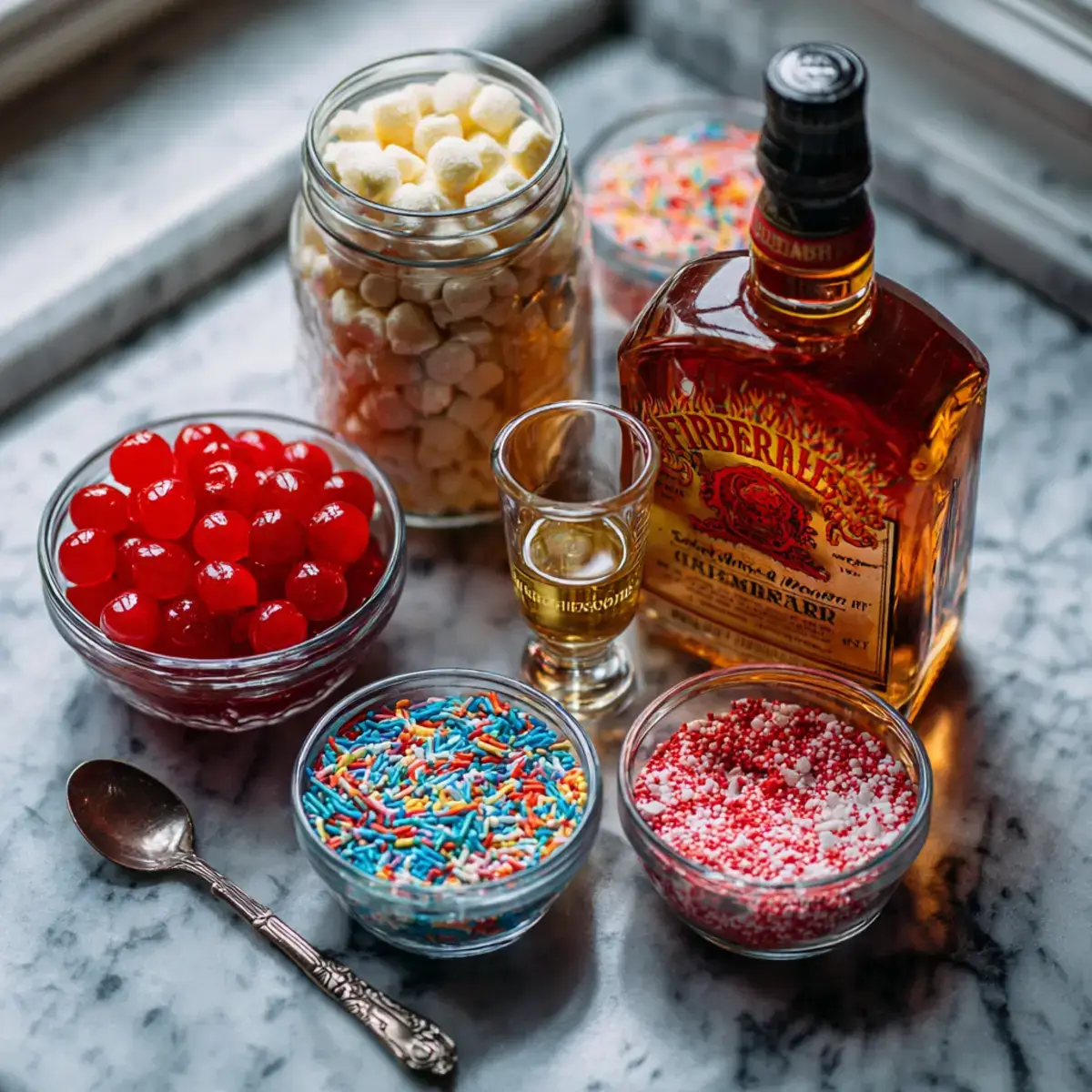 Fireball Cherry Bombs dessert ingredients