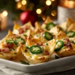 Jalapeño Popper Bites baked with cheese and bacon on tortilla scoops