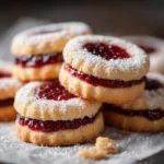 Raspberry Cream Cookies with raspberry jam centers