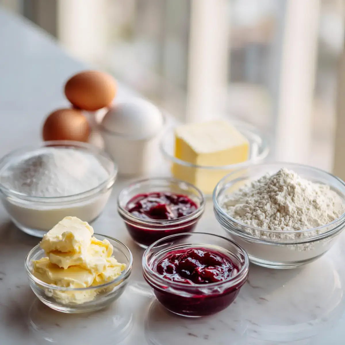 Ingredients for Raspberry Cream Cookies