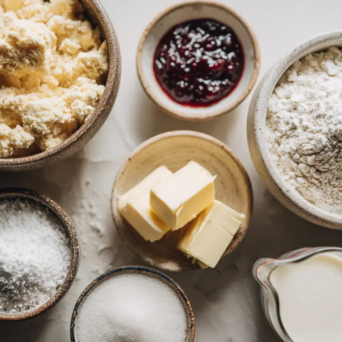 Ingredients for Raspberry Thumbprint Cookies