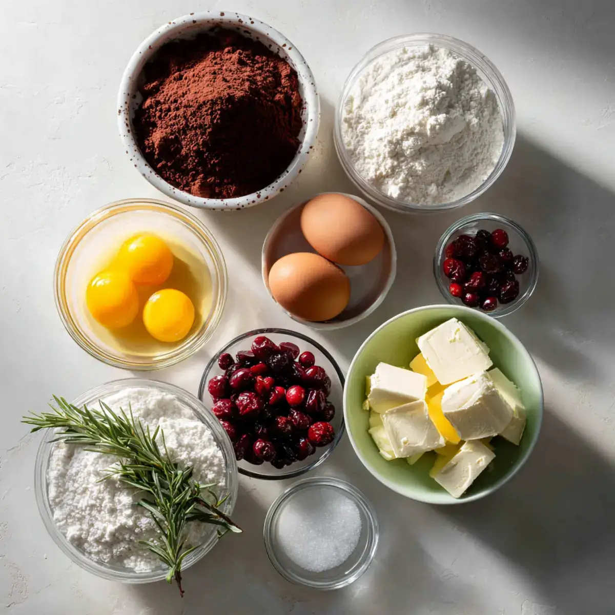 Red Velvet Wreath Whoopie Pies ingredients flat lay