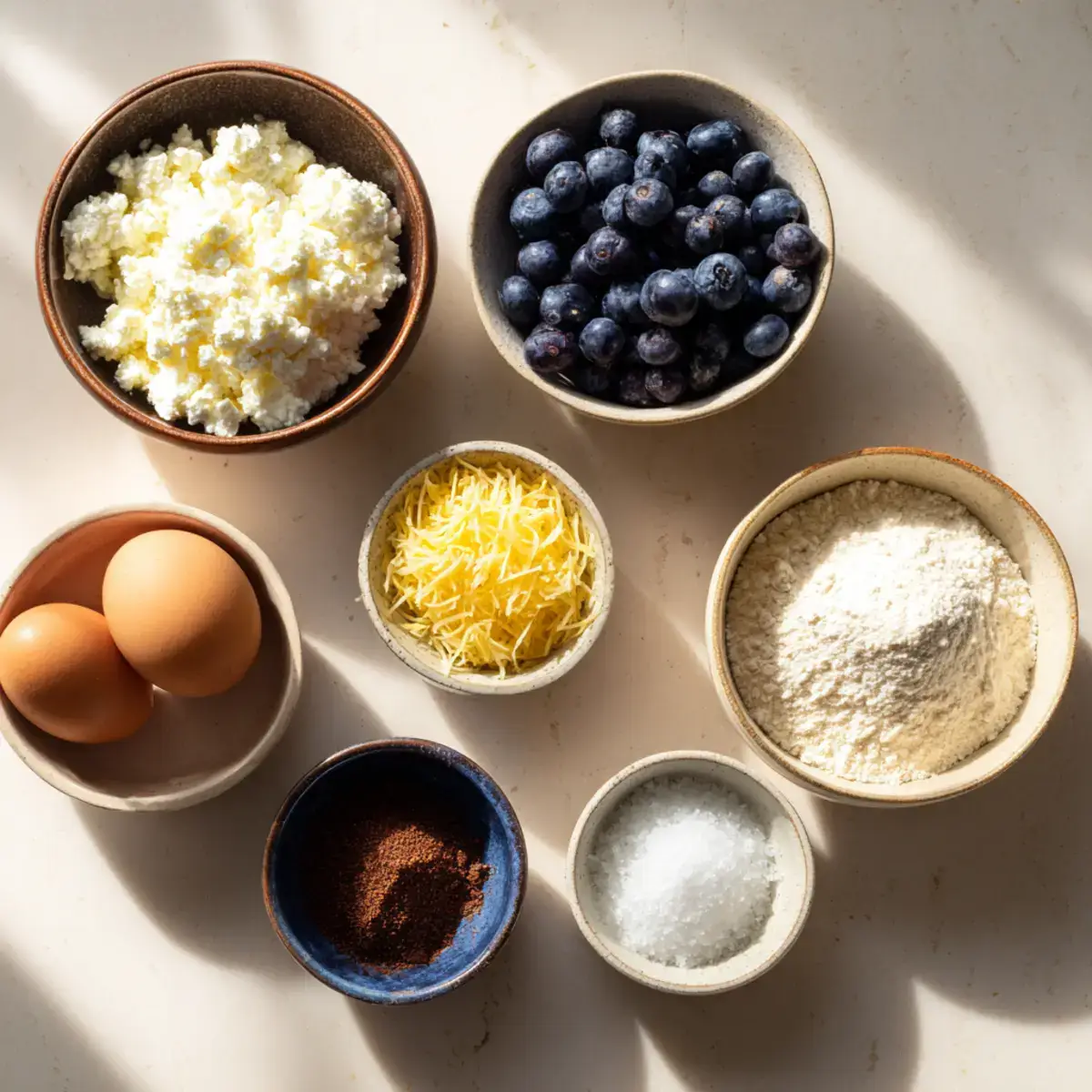 baked blueberry cottage cheese breakfast ingredients