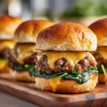 Lazy Cheeseburger Slider Recipe with melted cheddar and fresh greens