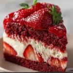 Red Velvet Strawberry Cheesecake layered dessert