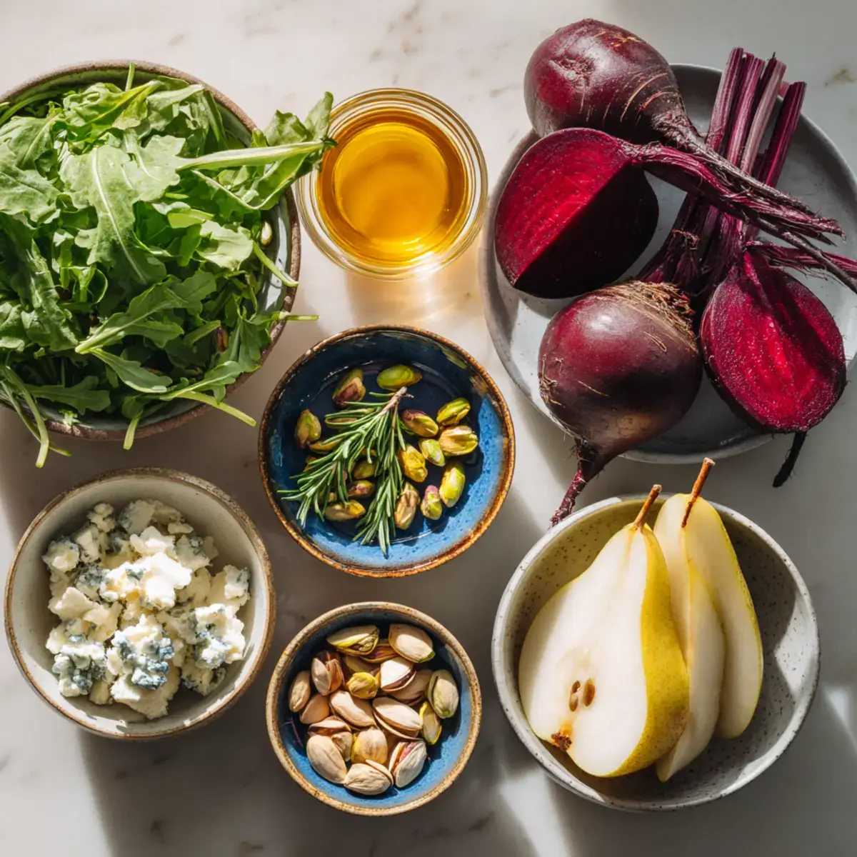 Ingredients for Roasted Beet & Pear Salad Bowl