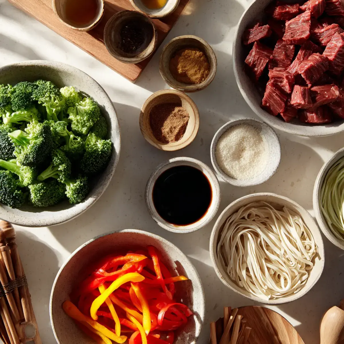 Beef teriyaki stir fry ingredients