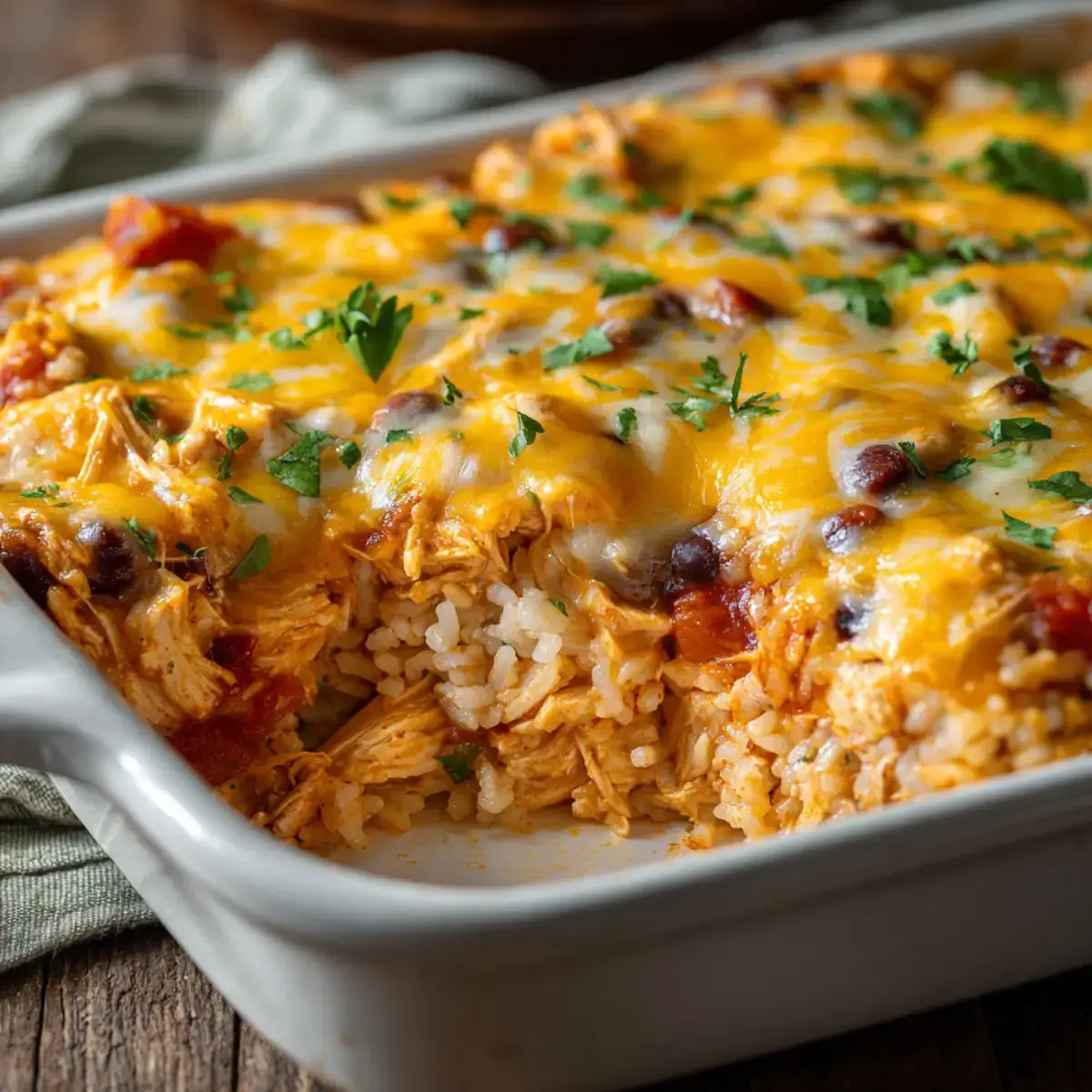 Chicken Burrito Casserole with Rice