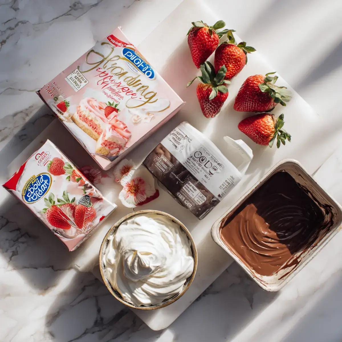 Ingredient Chocolate Covered Strawberry Poke Cake