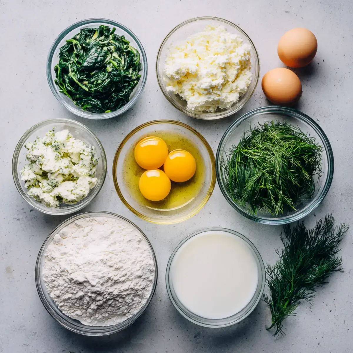 Ingredients for Lazy Spanakopita Muffins
