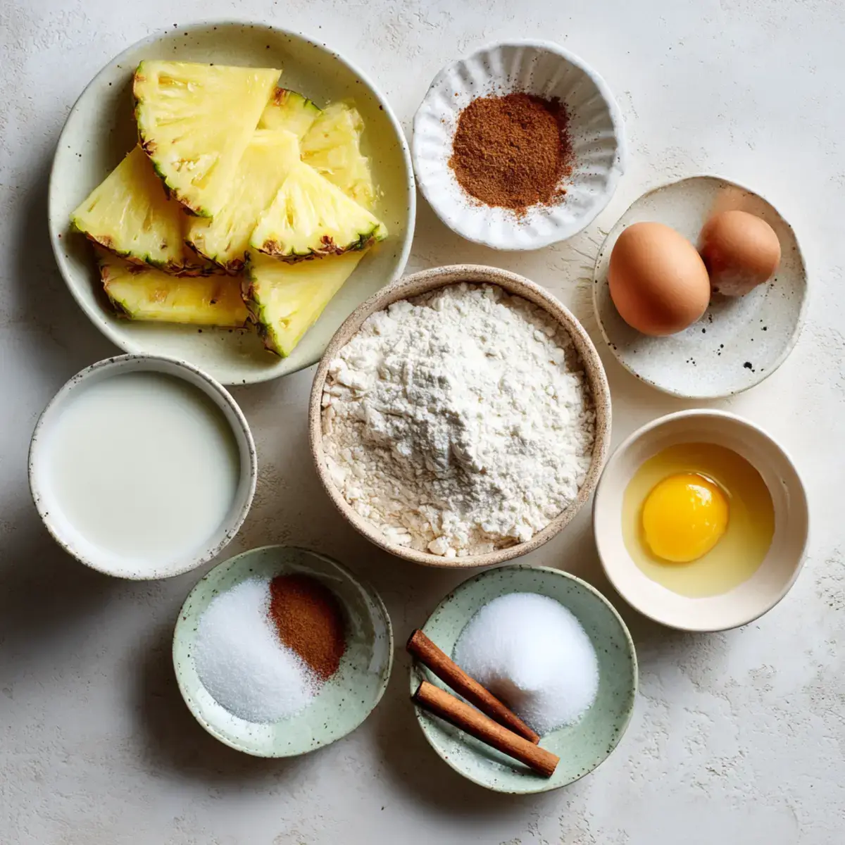 Ingredients for pineapple fritters recipe