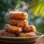 Golden pineapple fritters with cinnamon sugar