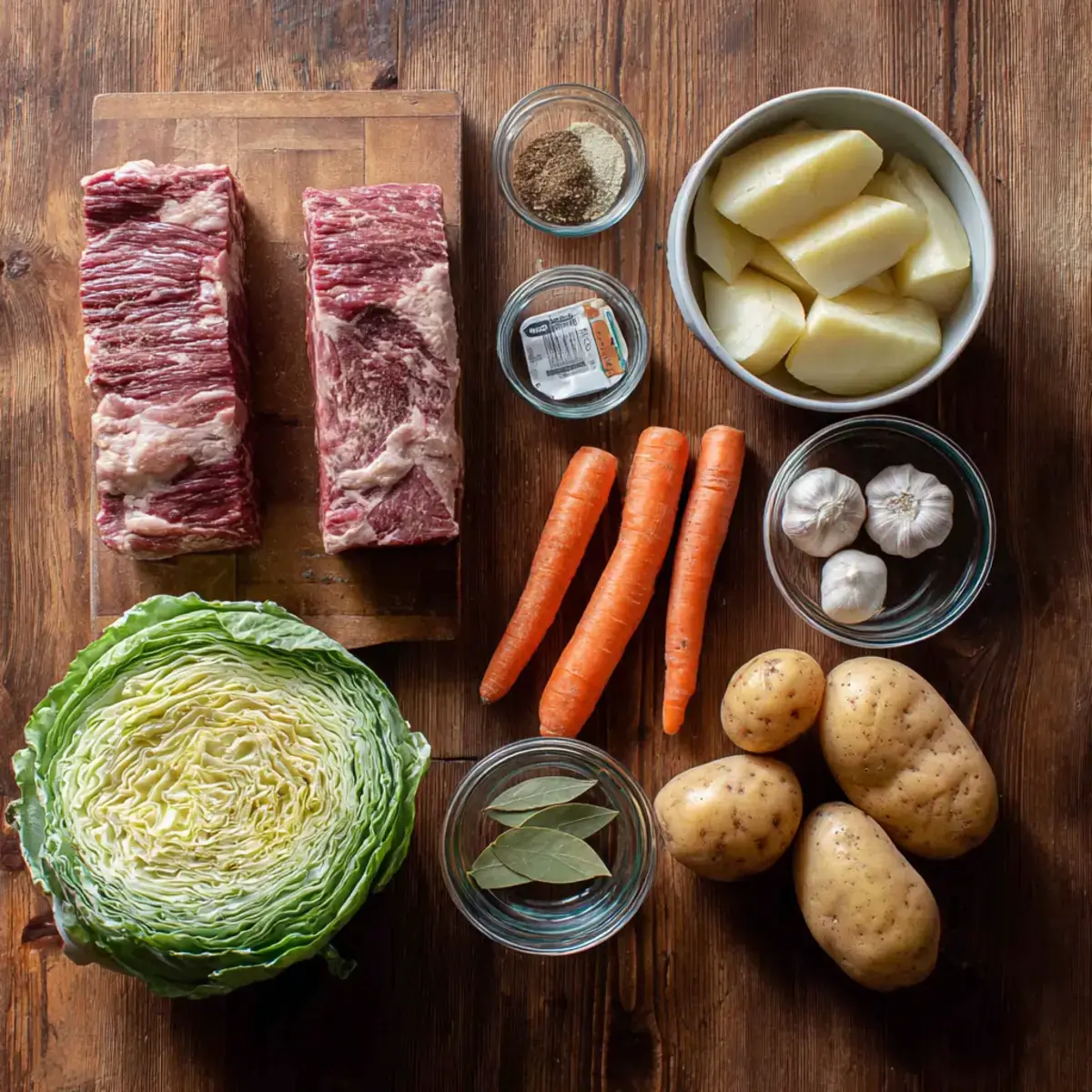 Ingredients for Slow Cooker Corned Beef