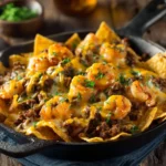 Southern Surf & Turf Nachos with Cajun shrimp and beef