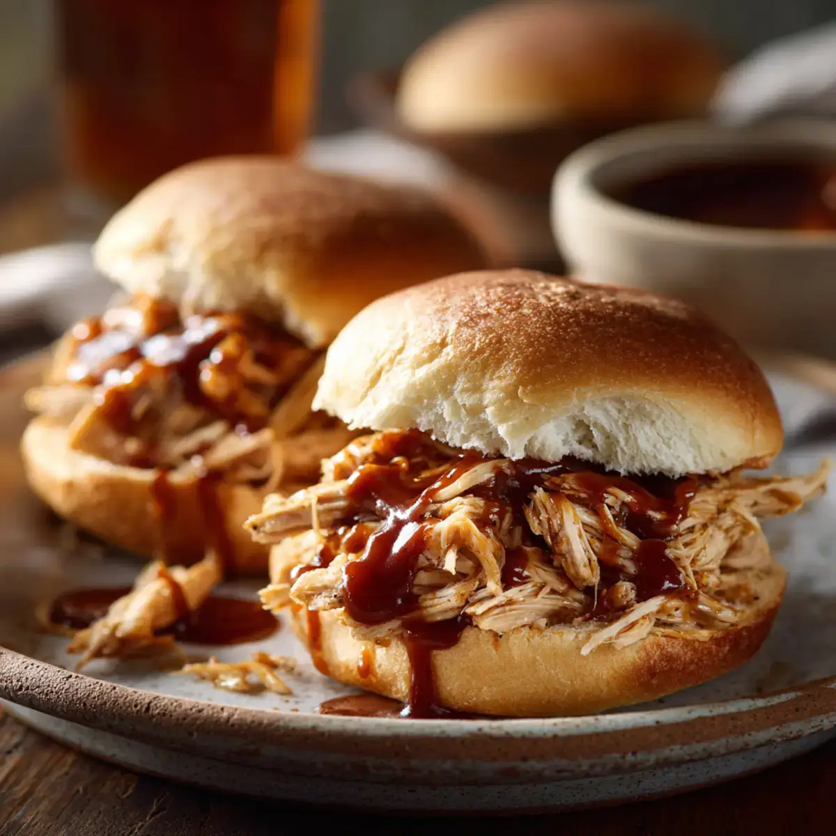 sweet baby ray’s crockpot chicken shredded sandwiches