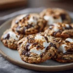 s’mores cookie recipe baked with marshmallows chocolate and graham crackers
