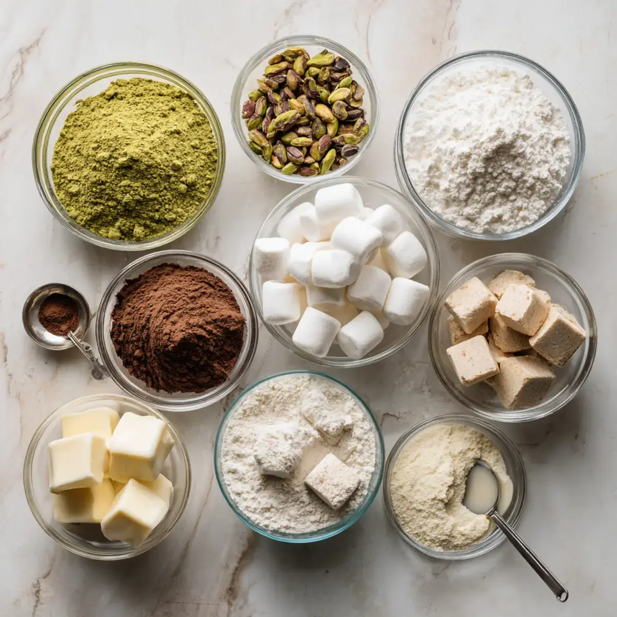 ingredients for Dubai chewy chocolate cookies