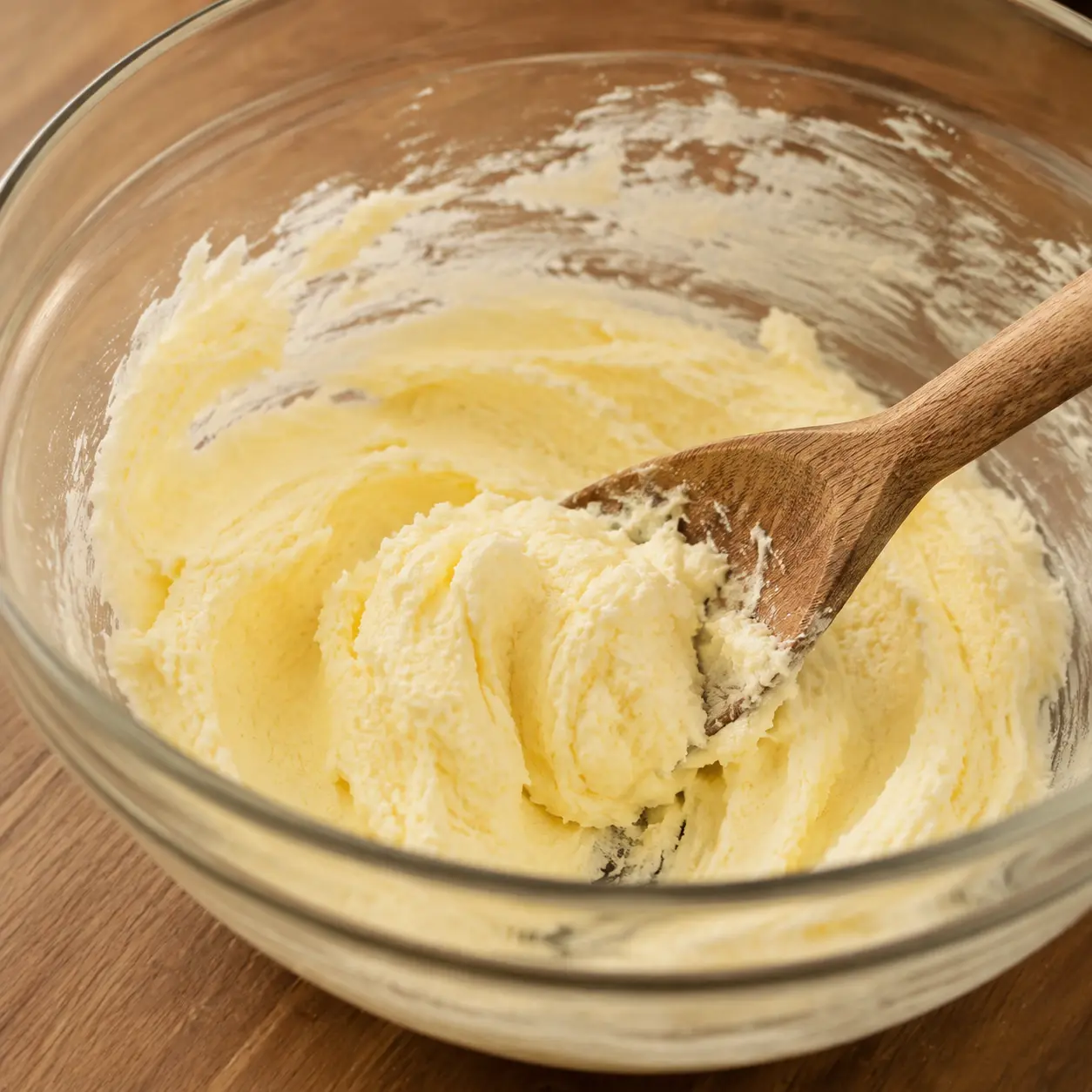 Butter and sugar creamed together for pumpkin cookies