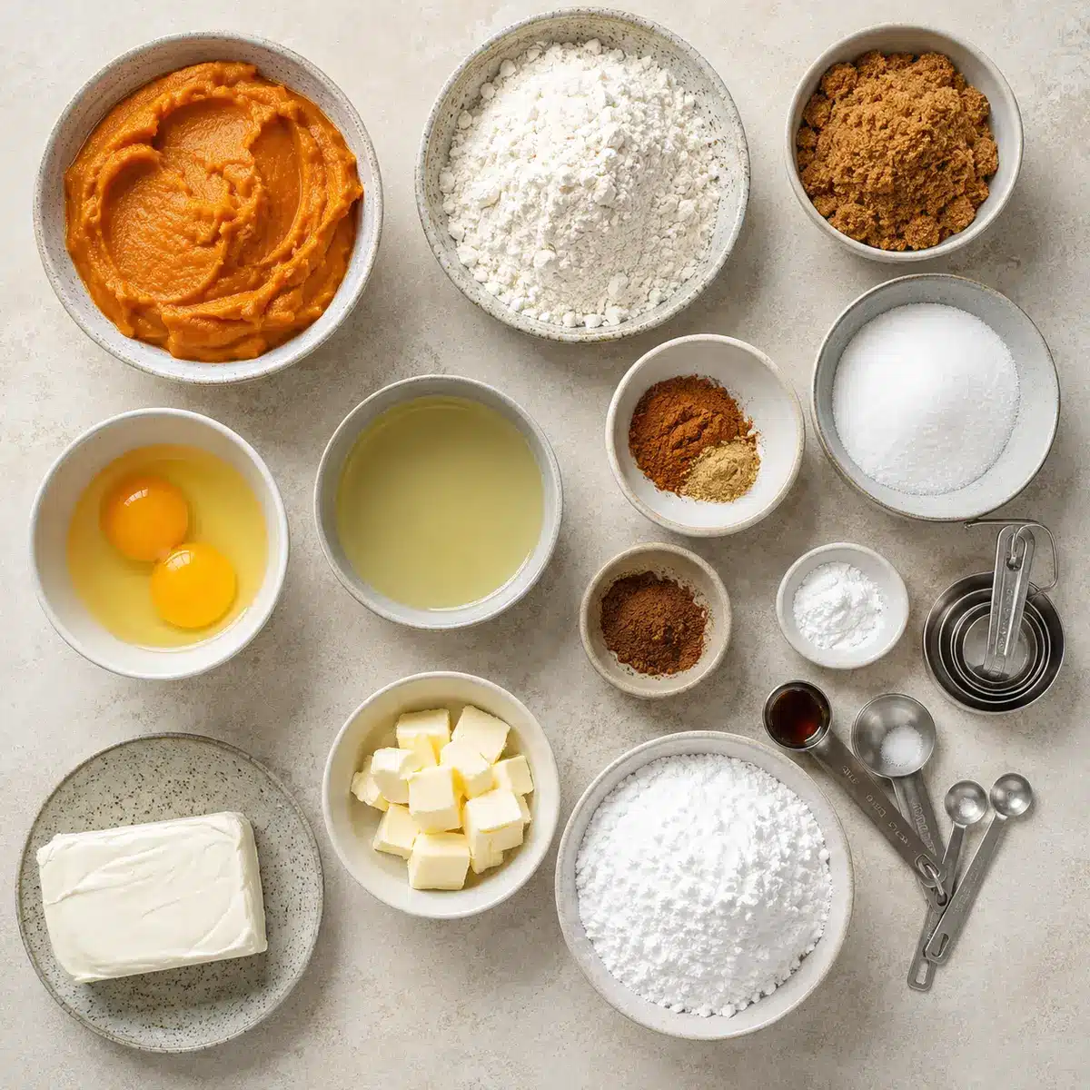 Ingredients for pumpkin bars