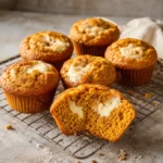 Pumpkin cream cheese muffins with soft spiced centers