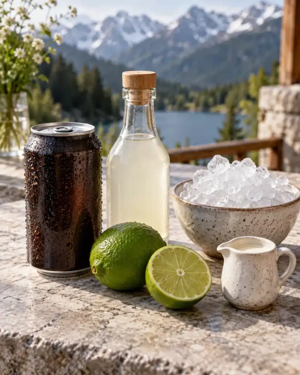 Creamy McDonald's Dirty Dr Pepper recipe served over crushed ice